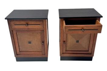 Two Art Deco Modernist Nightstands or Bedside Tables, 1920s